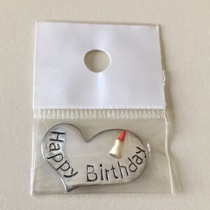 Silver Heart 'Happy Birthday' keepsake pocket charm
